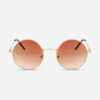 Ochelari-de-soare-Ieftini-Oversized-Retro-cu-lentila-Maro deschis-si-rama-din-Metal-cod-OVD524