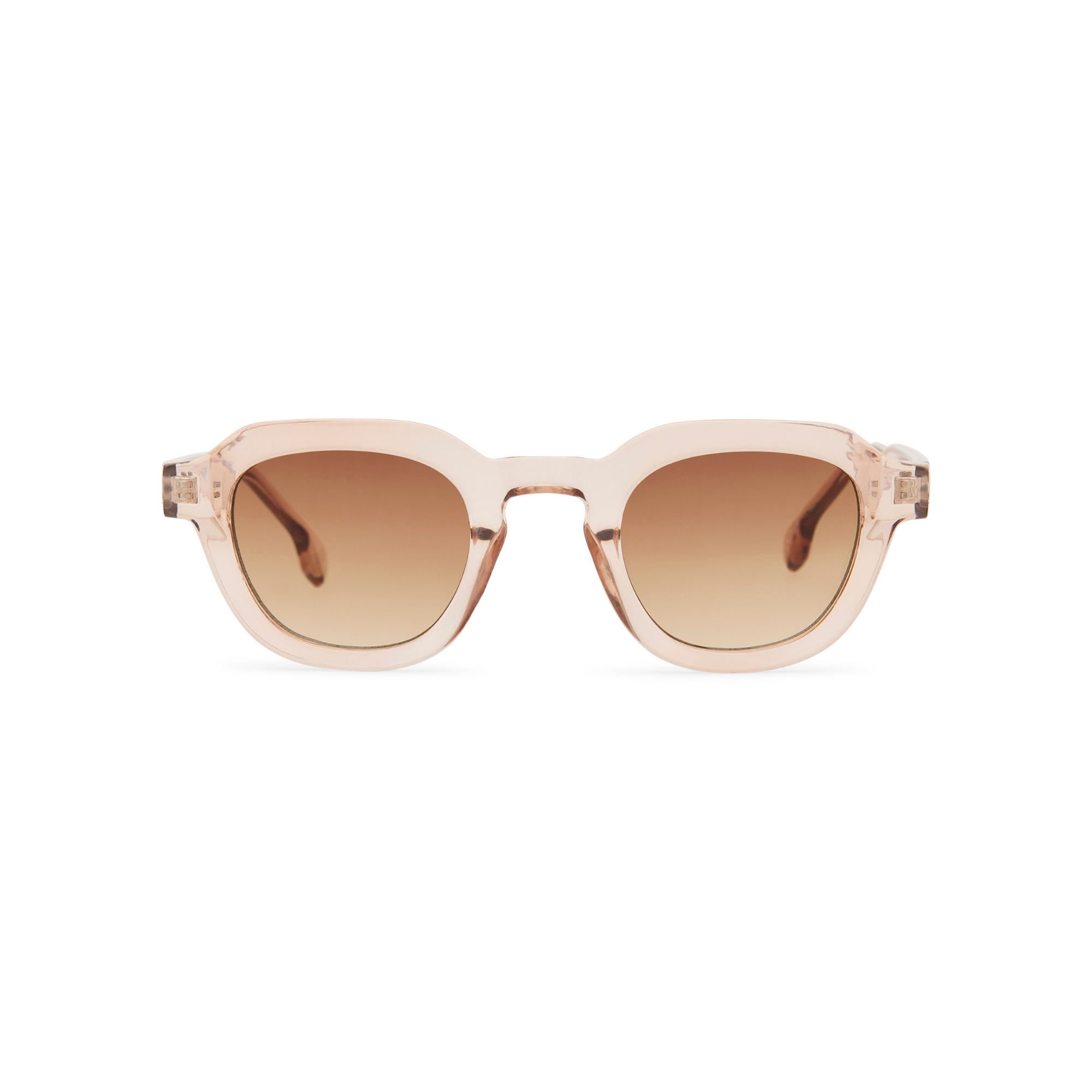 Ochelari de soare bej transparenti - model modern cu lentile maro degrade