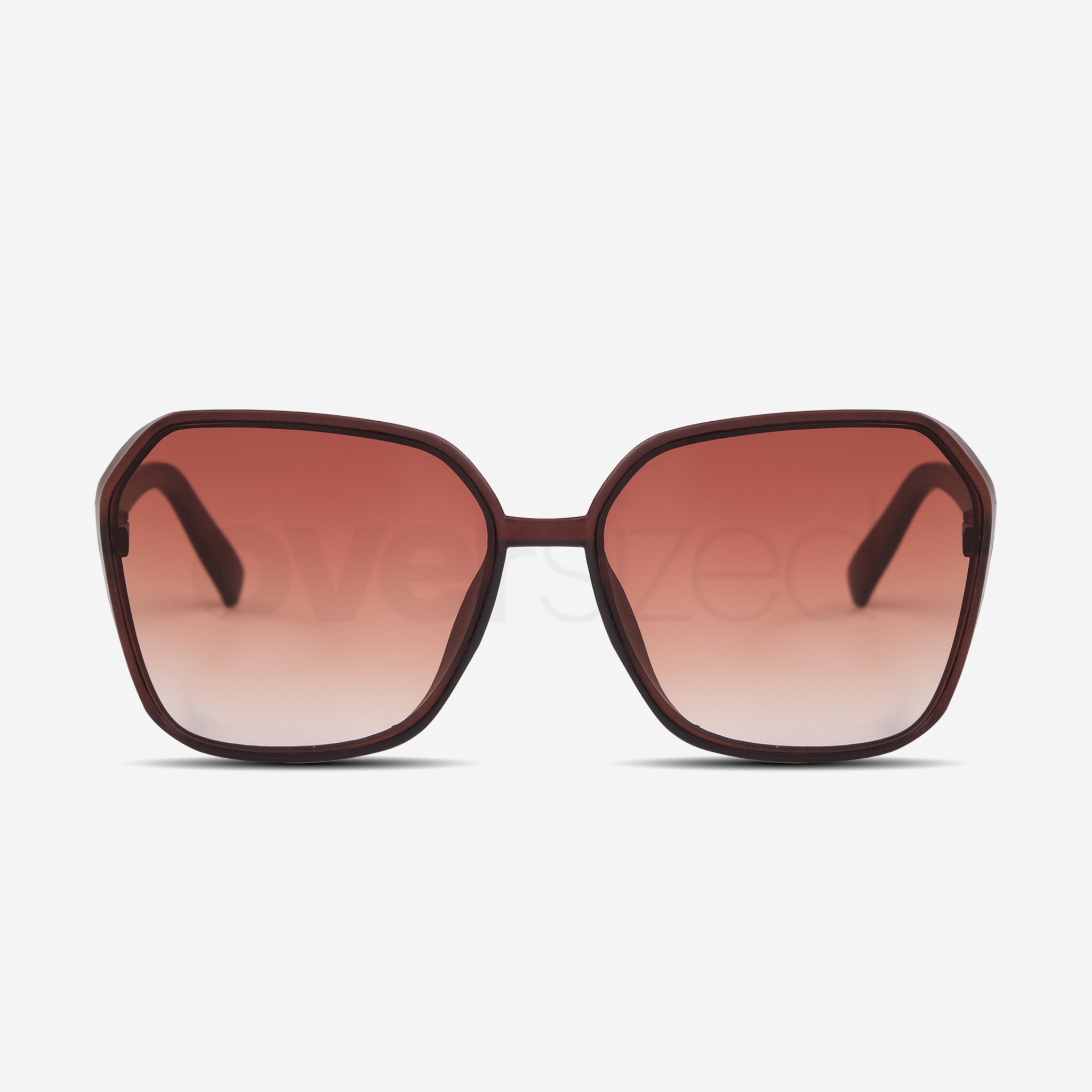 Ochelari de soare stil Oversized model Ella lentila UV400 culoare Maro-Burgundy
